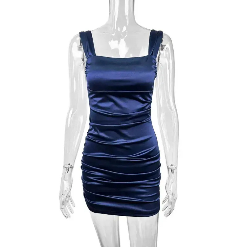 Summer Sexy Low Cut Spaghetti Strap Ruffled Bodycon Dress